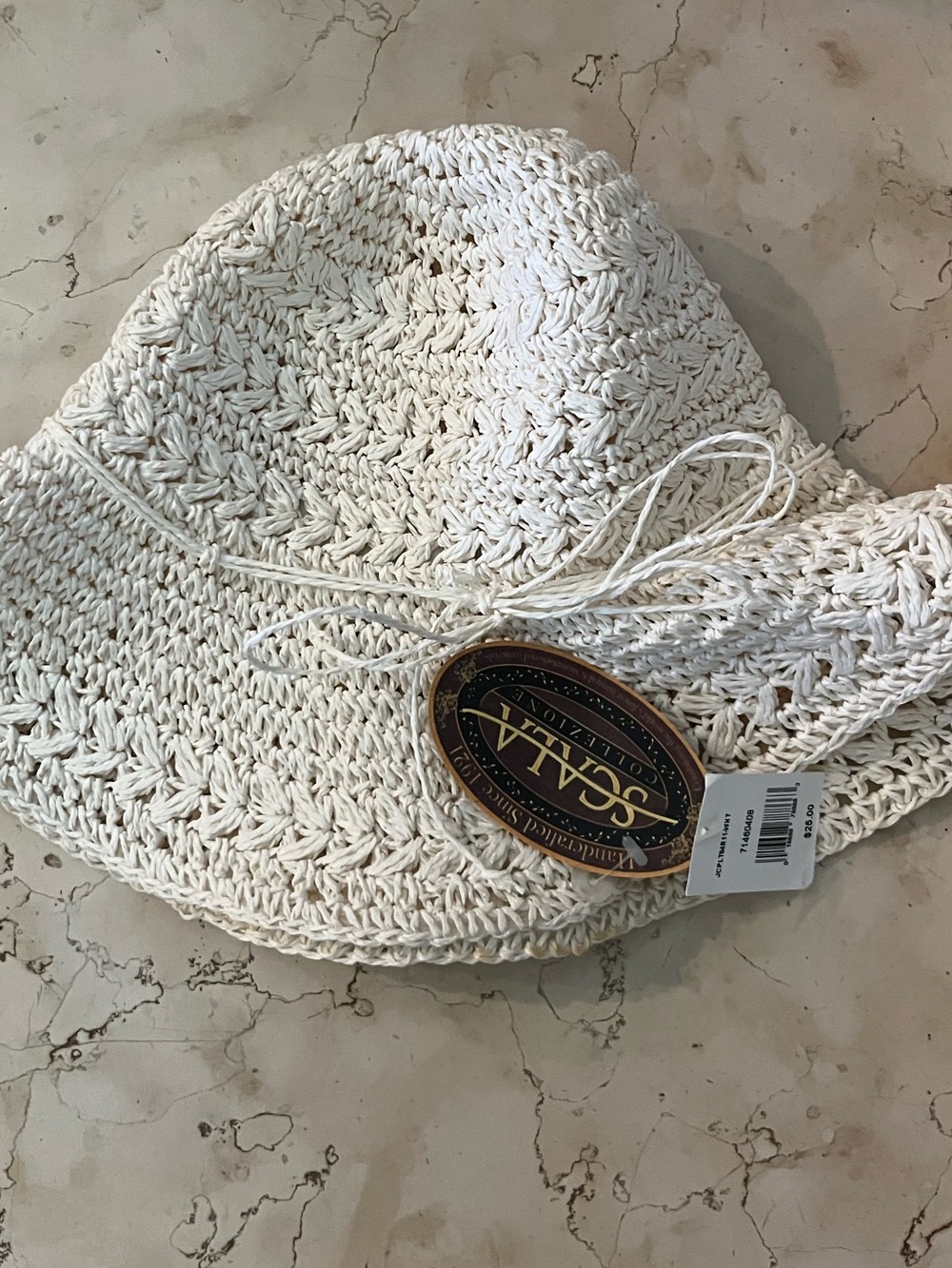 SCALA  Crochet Wide-Brim Sun Hat